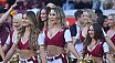Die Rhein Fire Pyromaniacs und die Frankfurt Galaxy Dancers beim Halbfinale in Duisburg am 17.09.2023