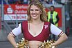 Die Rhein Fire Pyromaniacs und die Frankfurt Galaxy Dancers beim Halbfinale in Duisburg am 17.09.2023