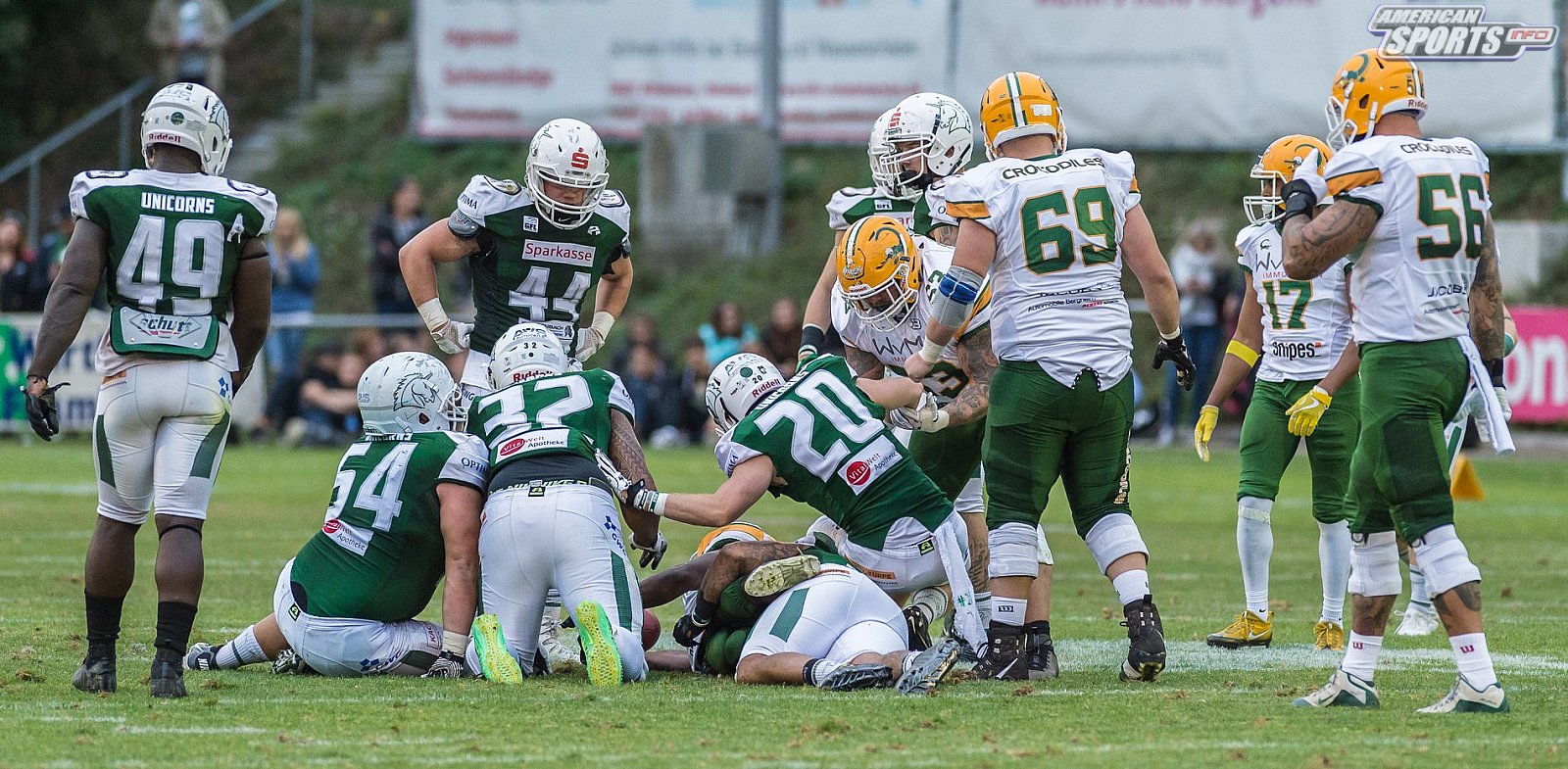 SHU_vs_Cologne_Crocodiles - GFL Playoffs: Schwäbisch Hall Unicorns vs Cologne Crocodiles 37:14 22.09.2018 Galerie 2