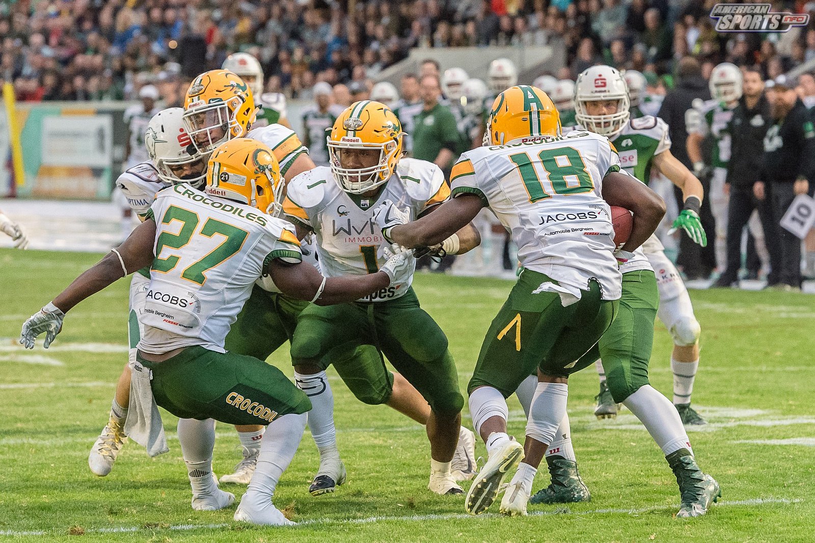 SHU_vs_Cologne_Crocodiles - GFL Playoffs: Schwäbisch Hall Unicorns vs Cologne Crocodiles 37:14 22.09.2018 Galerie 2