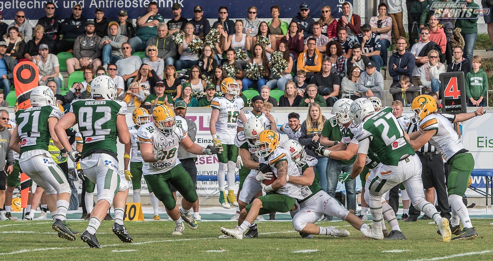 SHU_vs_Cologne_Crocodiles - GFL Playoffs: Schwäbisch Hall Unicorns vs Cologne Crocodiles 37:14 22.09.2018 Galerie 2