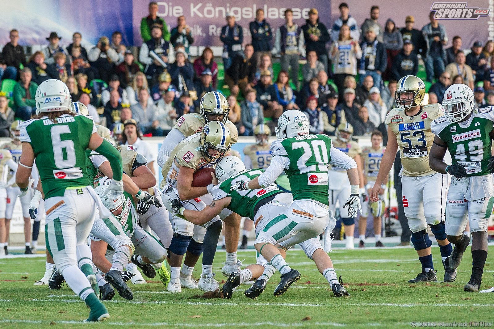 GFL Football: Schwäbisch Hall Unicorns vs Dresden Monarchs 23:07 29.09.2018