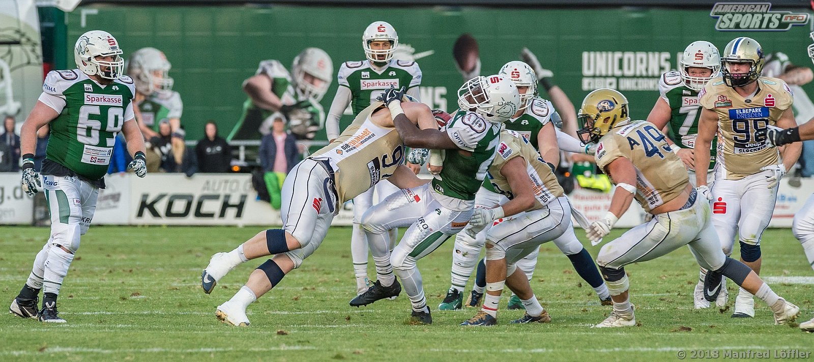 GFL Football: Schwäbisch Hall Unicorns vs Dresden Monarchs 23:07 29.09.2018