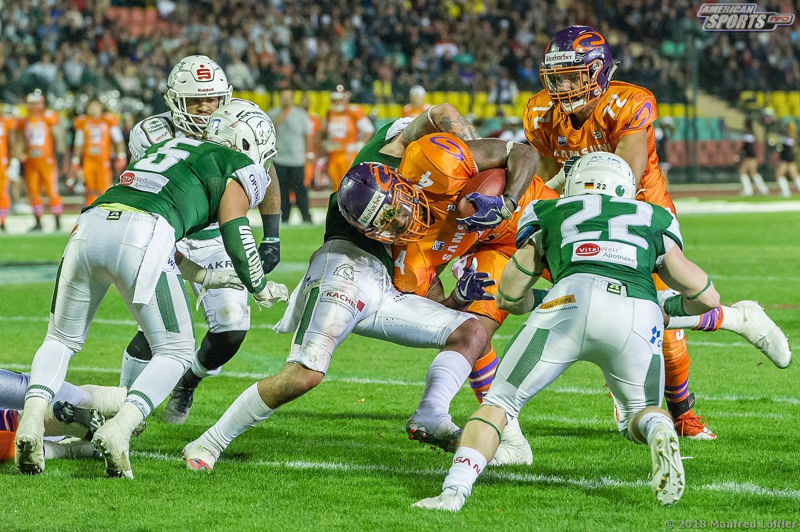 German Bowl 2018 SHU_vs_Frankfurt_Universe - GFL Football: Germanbowl XL Frankfurt vs Hall 19:21 13.10.2018 Galerie 2