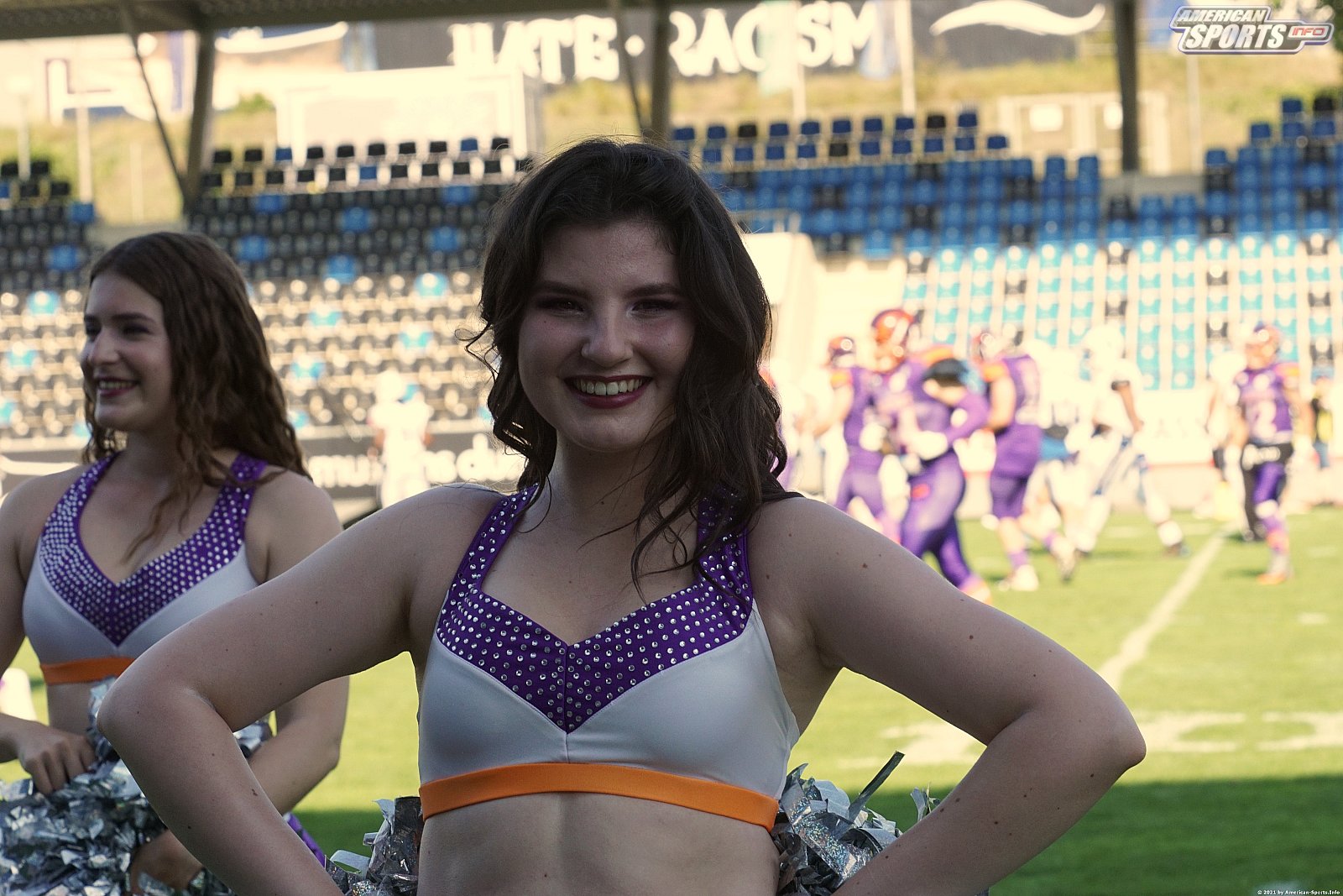 Die Frankfurt Universe Cheerleader beim Heimspiel gegen die Ravensburg Razorbacks 22:64 14.08.2021