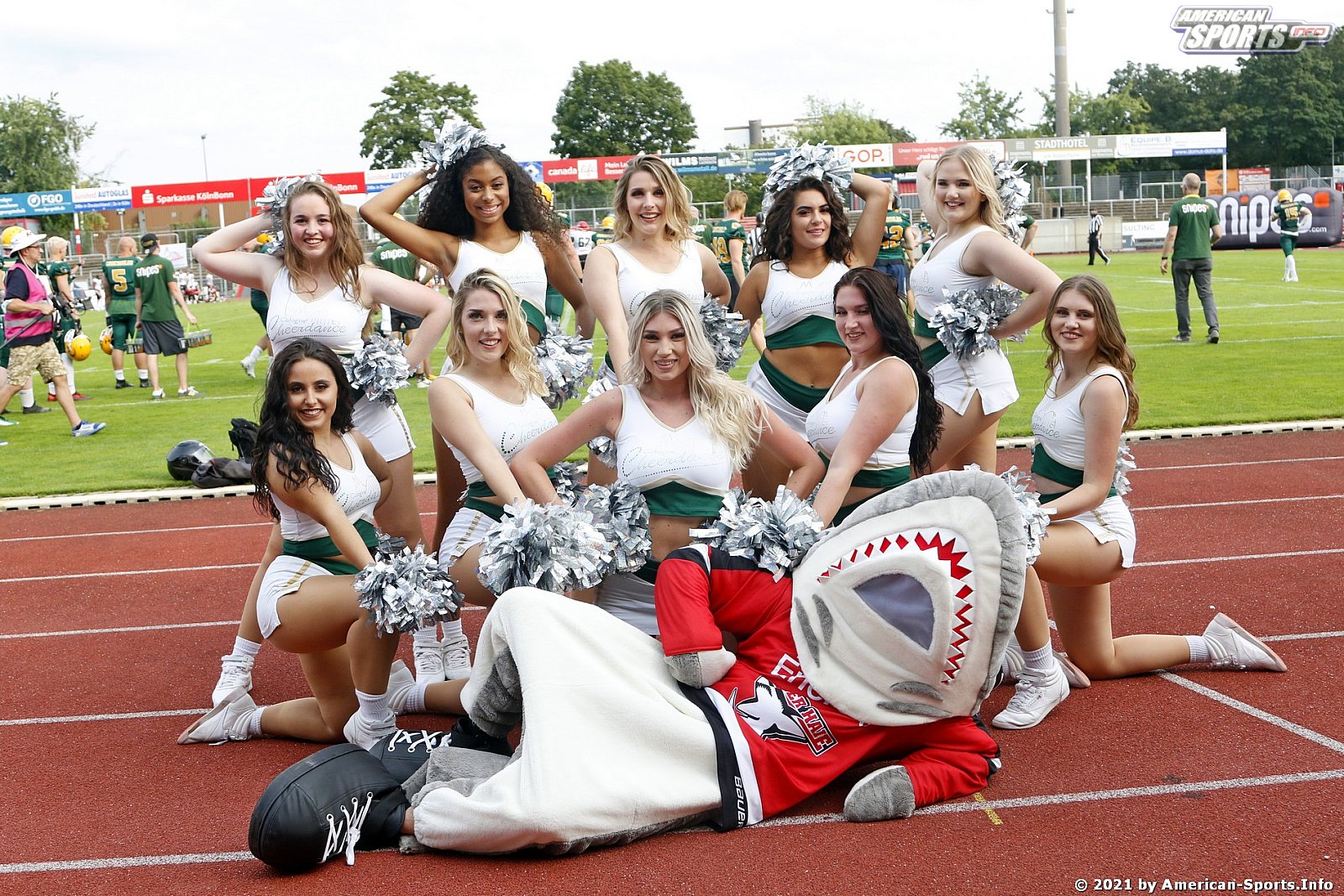 Die Cologne Crocodiles Cheerleader beim GFL Heimspiel gegen die Potsdam Royals am 21.08.2021