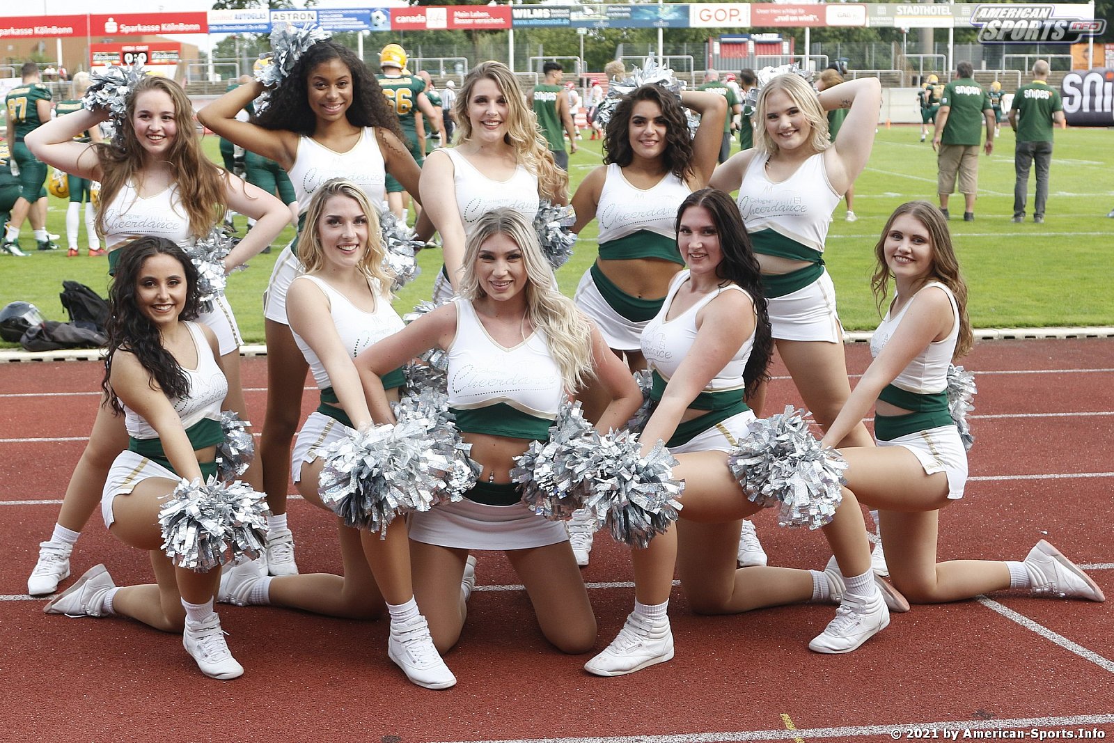 Die Cologne Crocodiles Cheerleader beim GFL Heimspiel gegen die Potsdam Royals am 21.08.2021