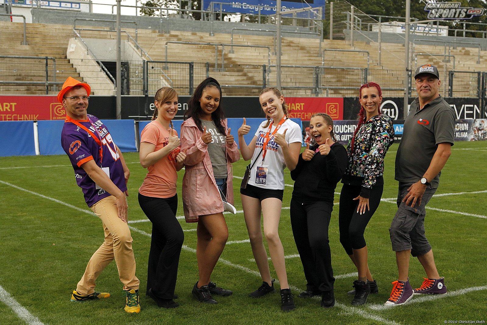 Die Frankfurt Universe Cheerleader beim Heimspiel gegen die Kirchdorf Wildcats am 28.07.2019