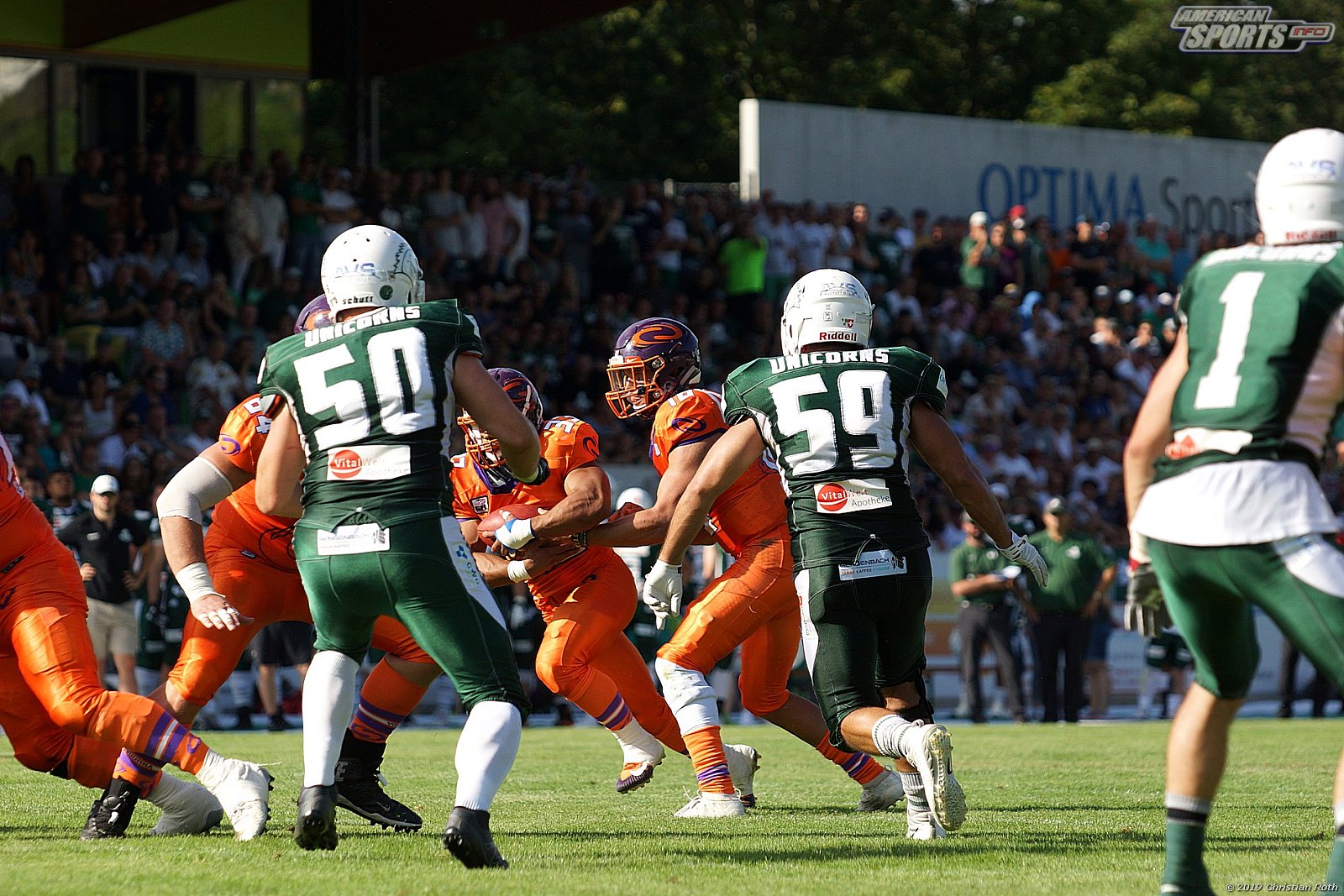 GFL Süd: Schwäbisch Hall Unicorns vs Frankfurt Universe 42:34 11.08.2019