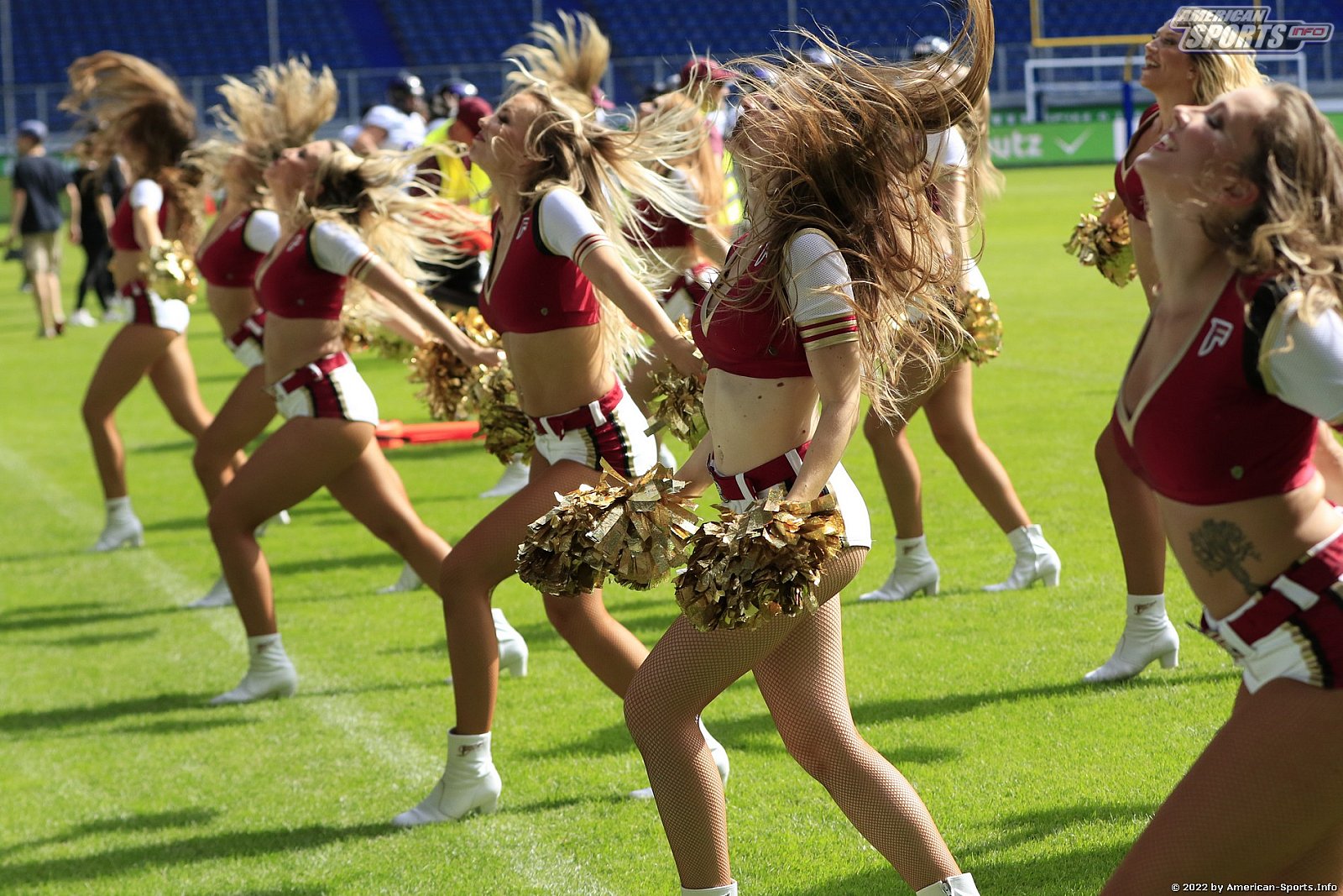 ELF: Die Pyromaniacs Cheerleader beim Heimspiel von Rhein Fire gegen die Frankfurt Galaxy am 21.08.2022