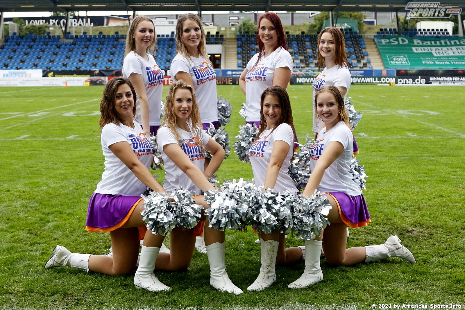 Die Frankfurt Universe Cheerleader beim Heimspiel gegen die Munich Cowboys am 29.08.2021