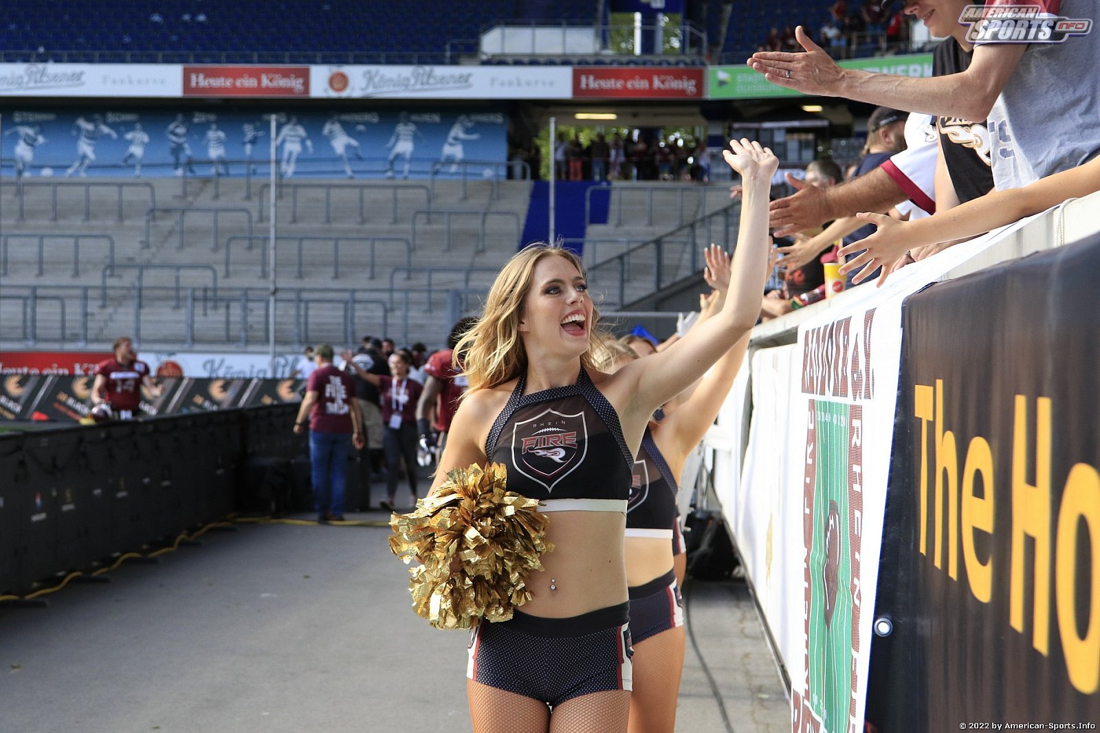 ELF: Die Pyromaniacs Cheerleader beim Heimspiel von Rhein Fire gegen die Frankfurt Galaxy am 21.08.2022