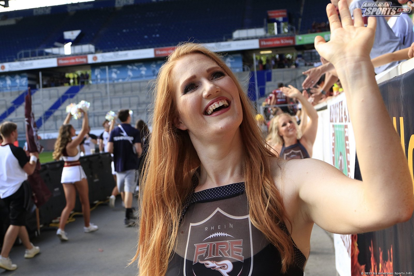 ELF: Die Pyromaniacs Cheerleader beim Heimspiel von Rhein Fire gegen die Frankfurt Galaxy am 21.08.2022