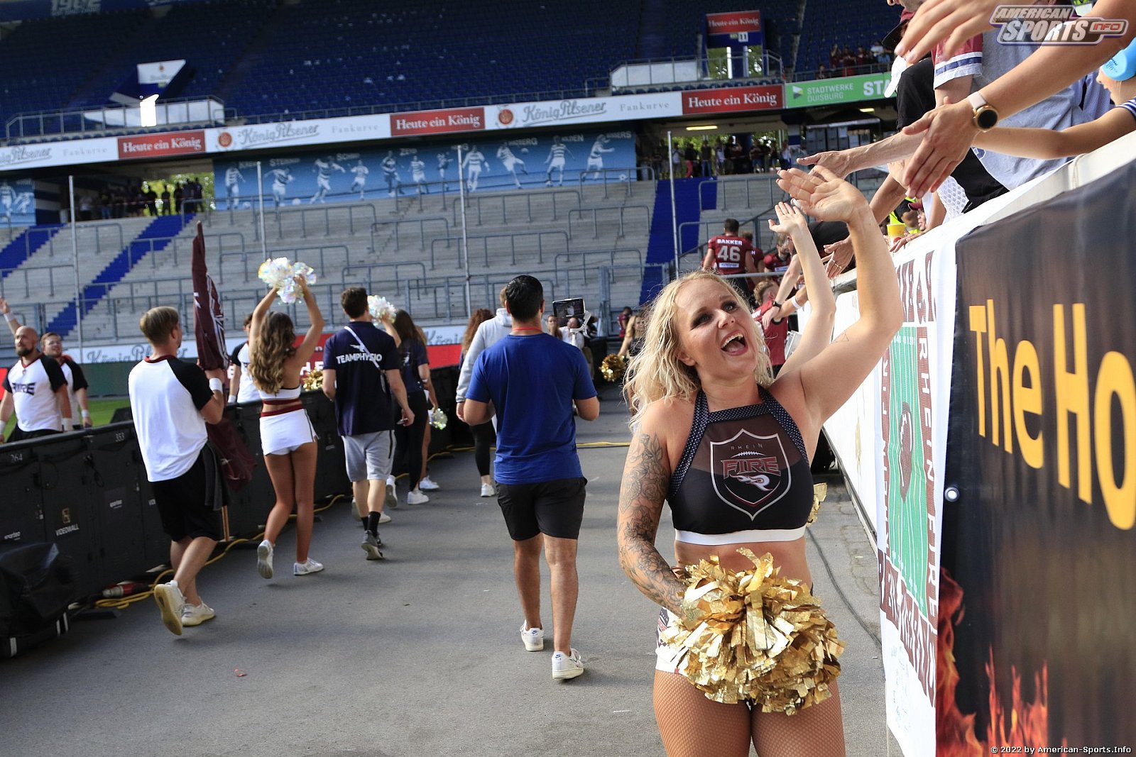 ELF: Die Pyromaniacs Cheerleader beim Heimspiel von Rhein Fire gegen die Frankfurt Galaxy am 21.08.2022