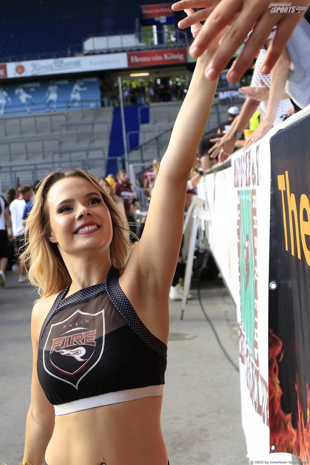 ELF: Die Pyromaniacs Cheerleader beim Heimspiel von Rhein Fire gegen die Frankfurt Galaxy am 21.08.2022