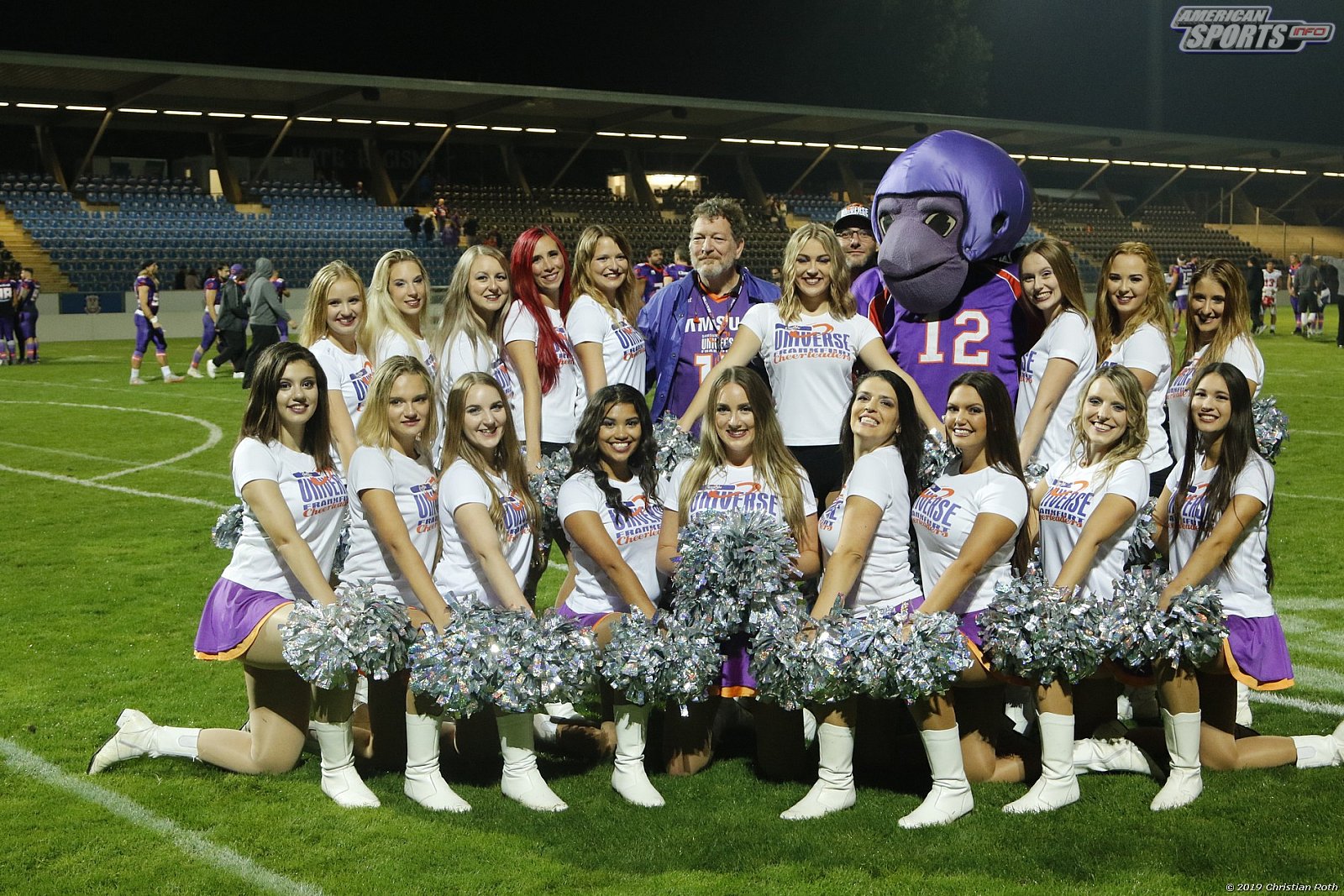Die Frankfurt Universe Cheerleader beim Heimspiel gegen die Marburg Mercenaries am 07.09.2019