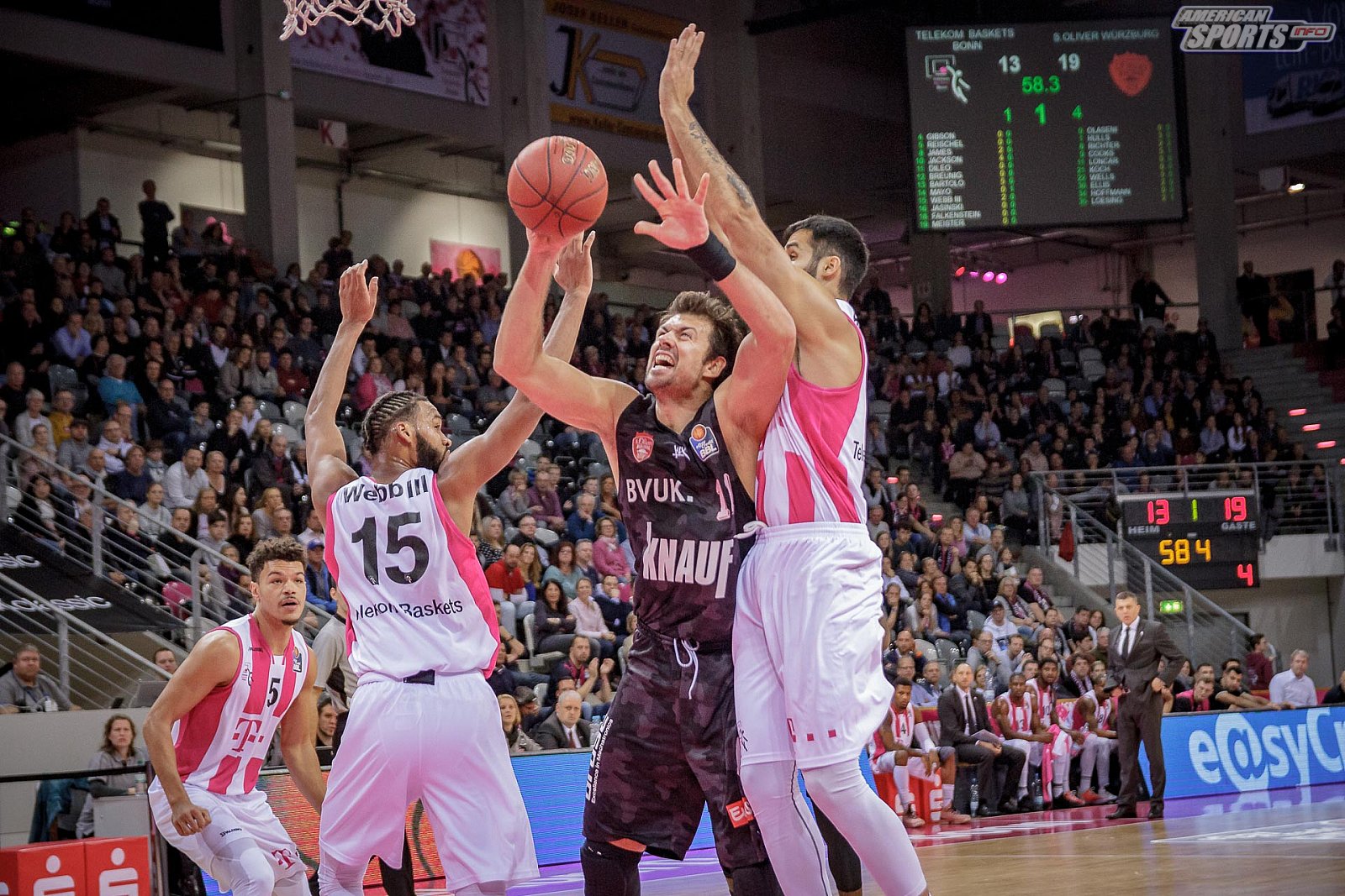 BBL: Telekom Baskets Bonn vs s.Oliver Würzburg 91:86 18.11.2018