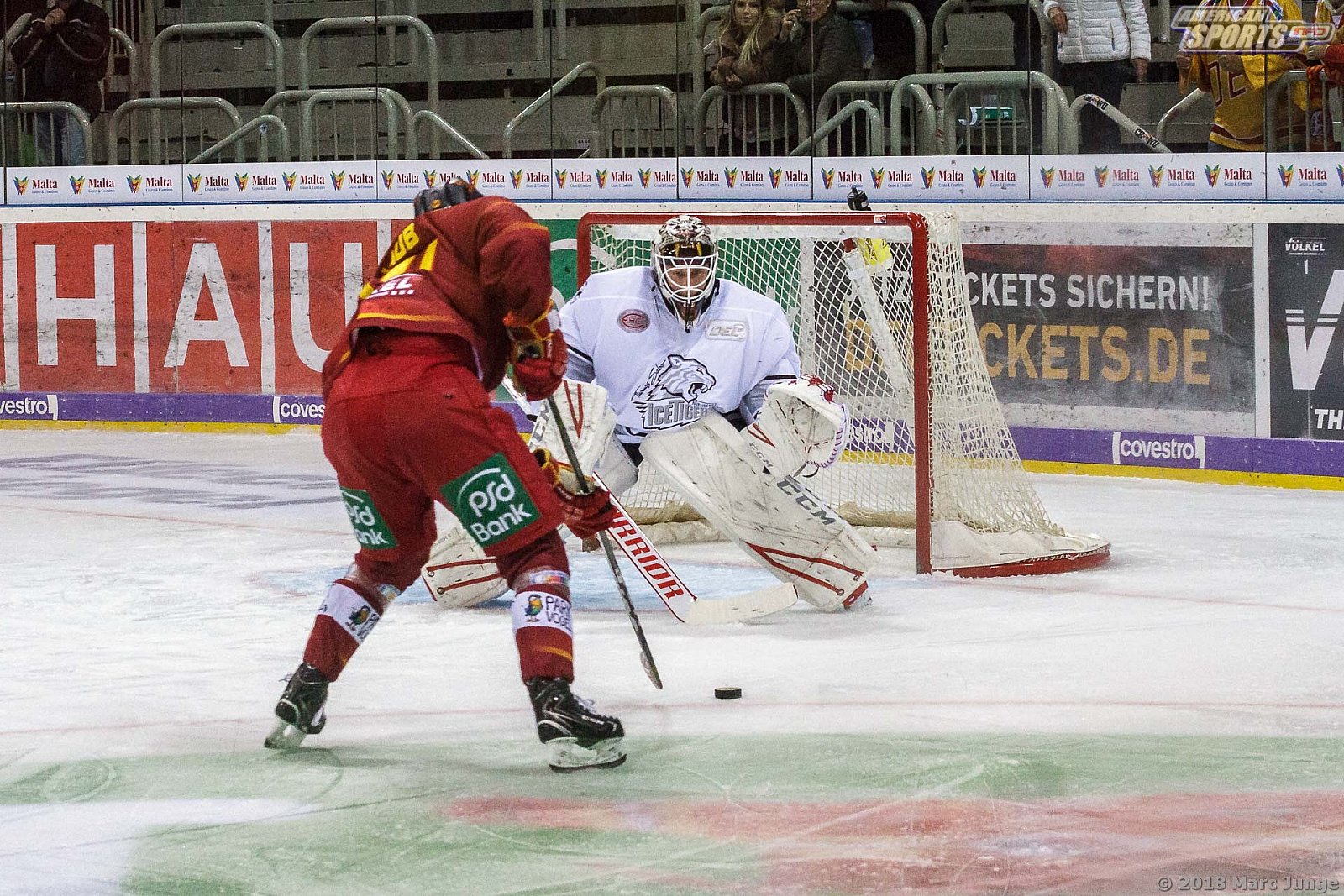 DEL Düsseldorfer EG vs Thomas Sabo Icetigers Nürnberg 4:3 OT