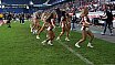 Die Rhein Fire Pyromaniacs und die Frankfurt Galaxy Dancers beim Halbfinale in Duisburg am 17.09.2023