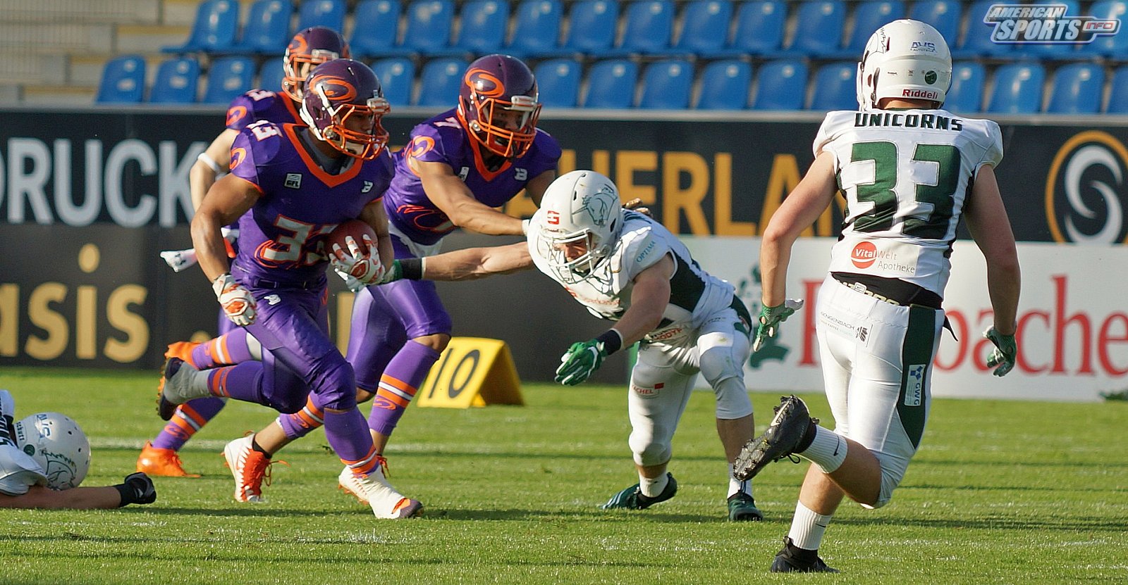 Die Frankfurt Universe Cheerleader beim Heimspiel gegen die Schwäbisch Hall Unicorns am 01.06.2019