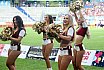 Die Rhein Fire Pyromaniacs und die Frankfurt Galaxy Dancers beim Halbfinale in Duisburg am 17.09.2023