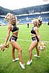 Die Rhein Fire Pyromaniacs und die Frankfurt Galaxy Dancers beim Halbfinale in Duisburg am 17.09.2023
