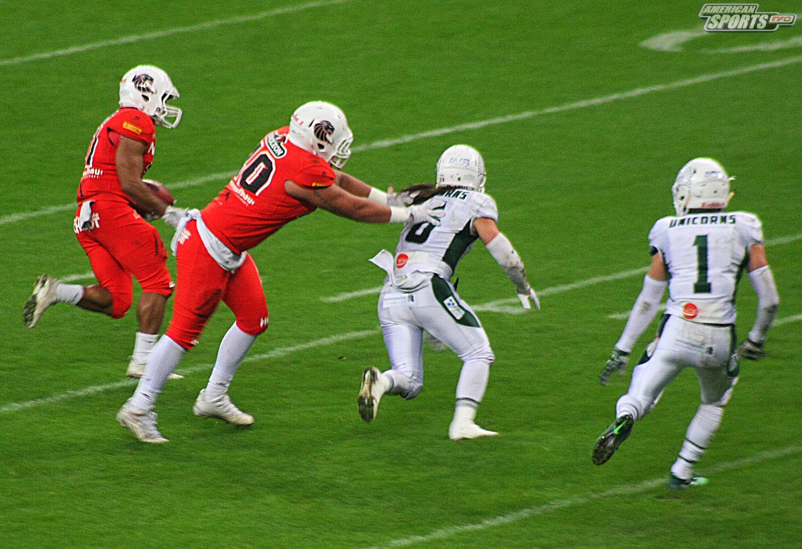 German Bowl XLI New Yorker Lions Braunschweig vs. Schwäbisch Hall Unicorns 10:07  12.10.19 Tribünensicht