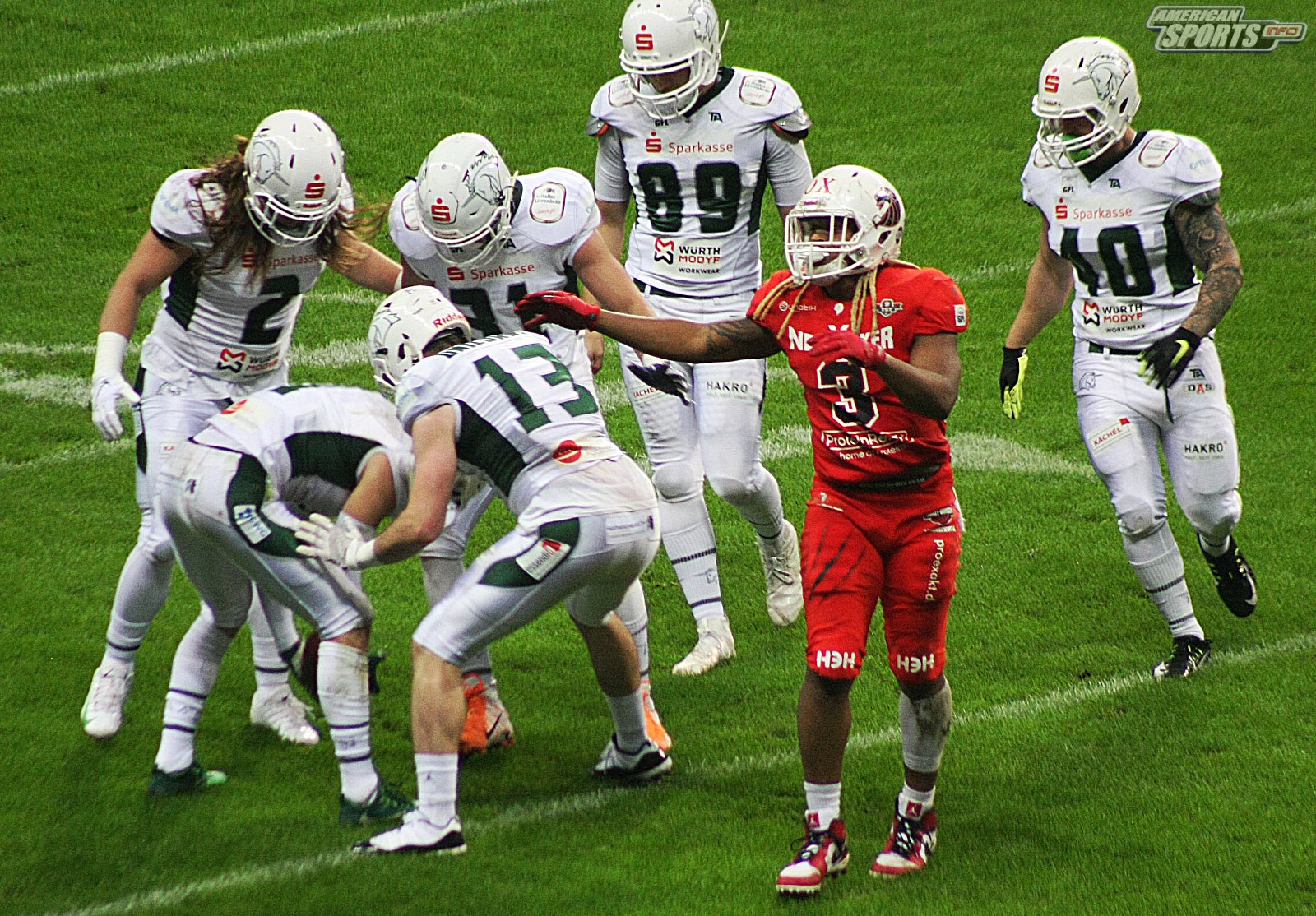 German Bowl XLI New Yorker Lions Braunschweig vs. Schwäbisch Hall Unicorns 10:07  12.10.19 Tribünensicht