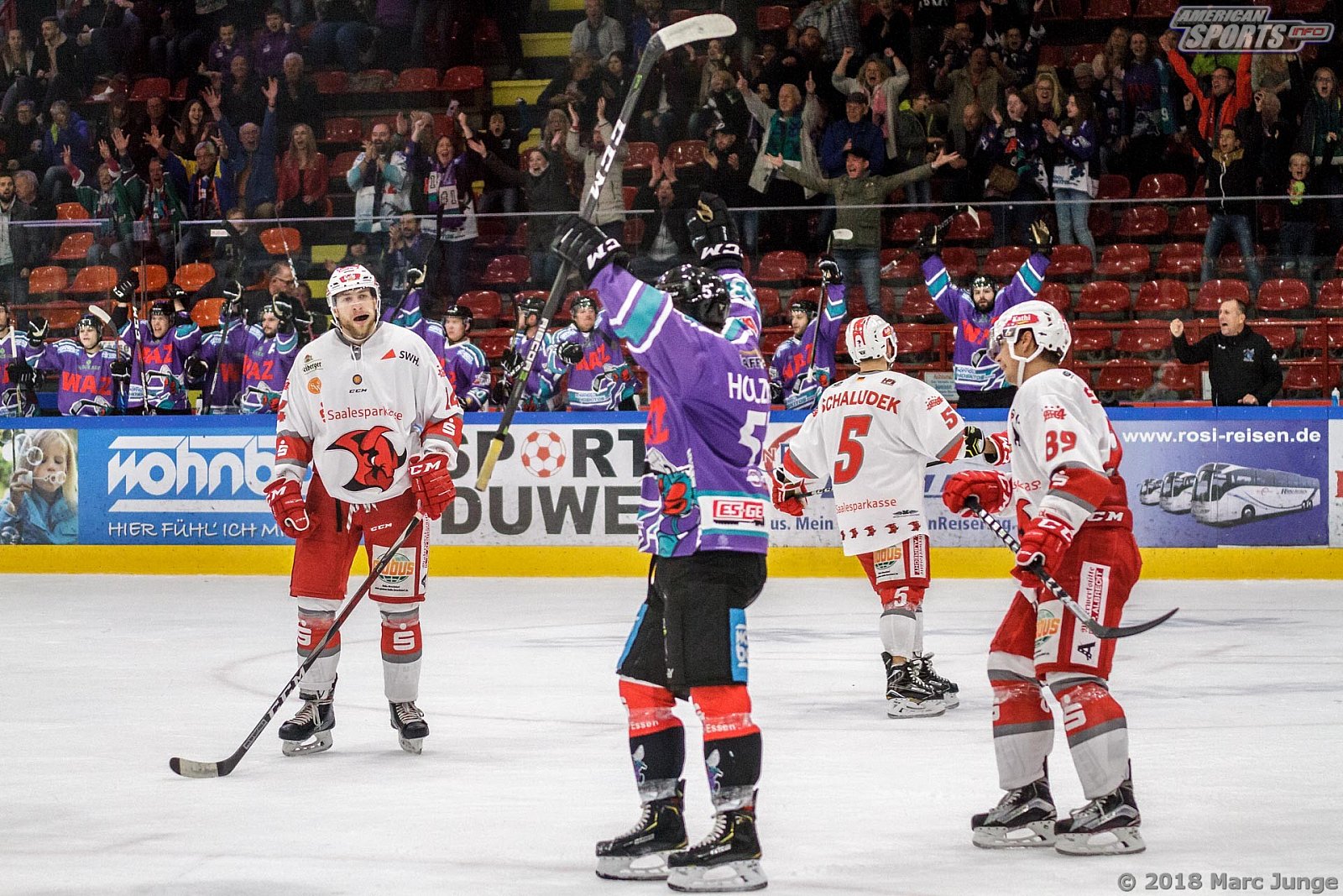 Oberliga Eishockey: Wohnbau Moskitos Essen vs Halle Saale Bulls	5:4 21.09.2018