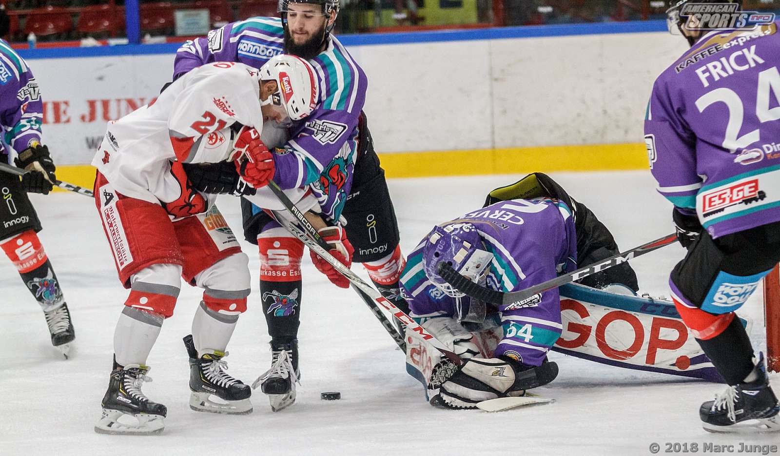 Oberliga Eishockey: Wohnbau Moskitos Essen vs Halle Saale Bulls	5:4 21.09.2018