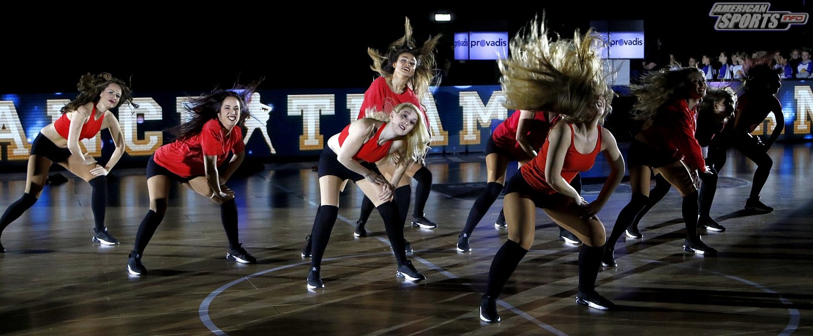Das Frankfurt Skyliners Danceteam beim BBL Heimspiel gegen MHP Riesen Ludwigsburg am 10.02.2019