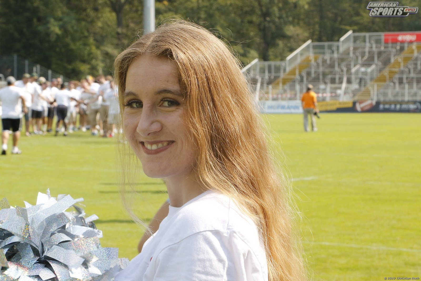 Die Cologne Cheerdance Cheerleader beim Heimspiel gegen die Hildesheim Invaders am 25.08.2019