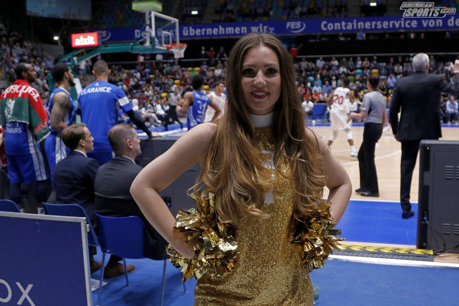 Das Frankfurt Skyliners Danceteam beim BBL Heimspiel gegen Rasta Vechta am 29.03.2019