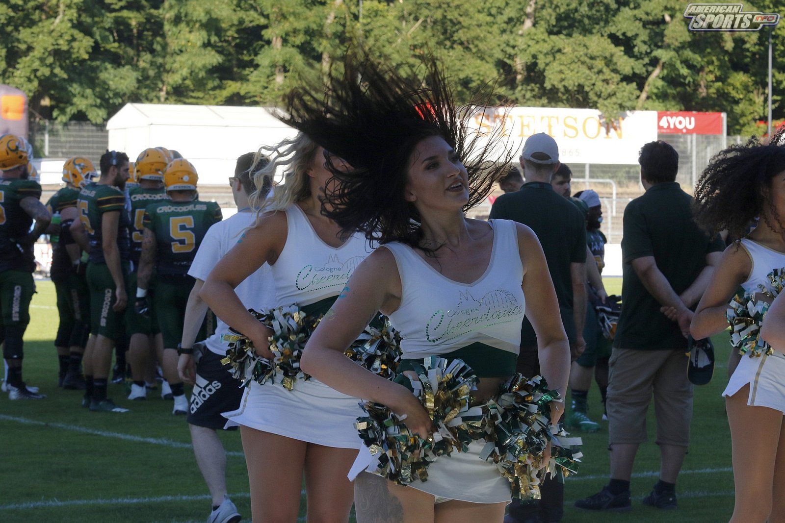 Die Cologne Cheerdance Cheerleader beim Heimspiel gegen die Berlin Rebels am 29.06.2019