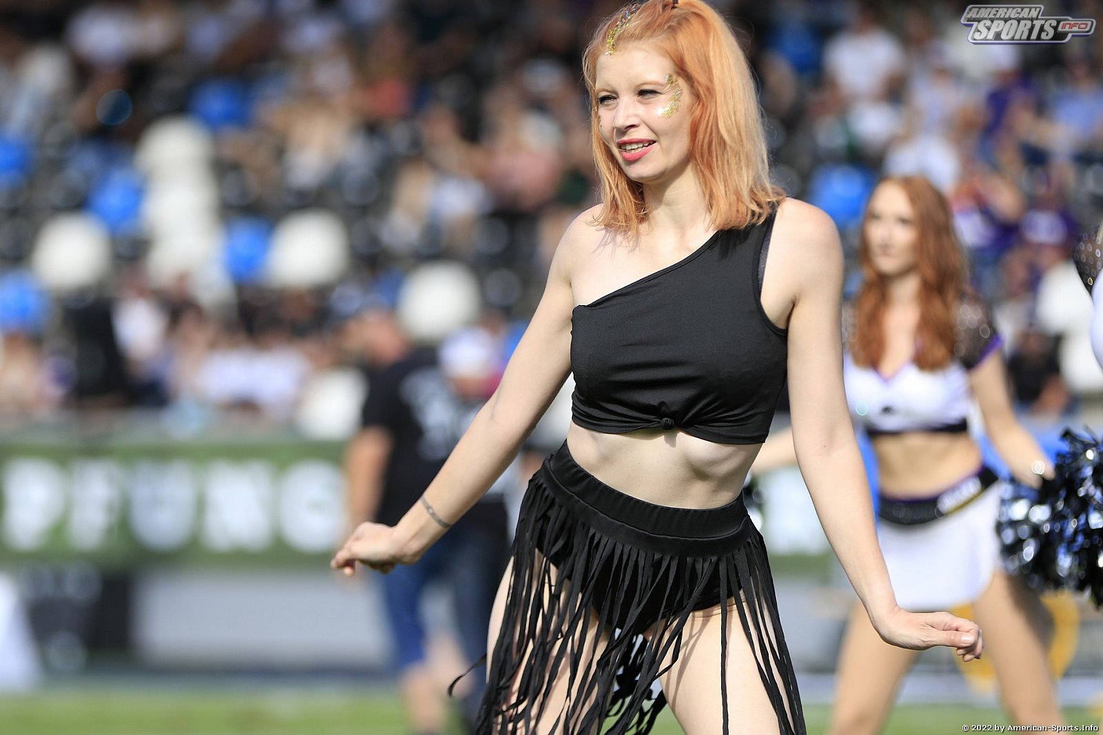 ELF: Die Frankfurt Galaxy Dancers und Loona beim Heimspiel gegen die Raiders Tirol am 28.08.2022