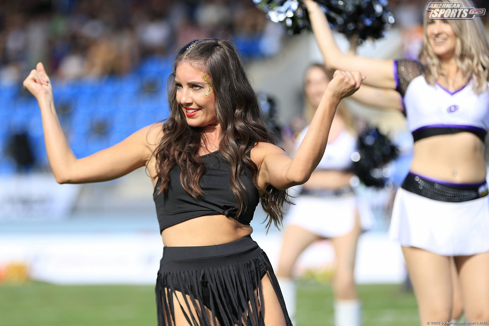 ELF: Die Frankfurt Galaxy Dancers und Loona beim Heimspiel gegen die Raiders Tirol am 28.08.2022