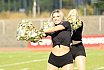Die Cologne Crocodiles und Düsseldorf Pantherettes Cheerleader beim GFL Spiel der Düsseldorf Panther gegen die Cologne Crocodiles am 20.08.2022