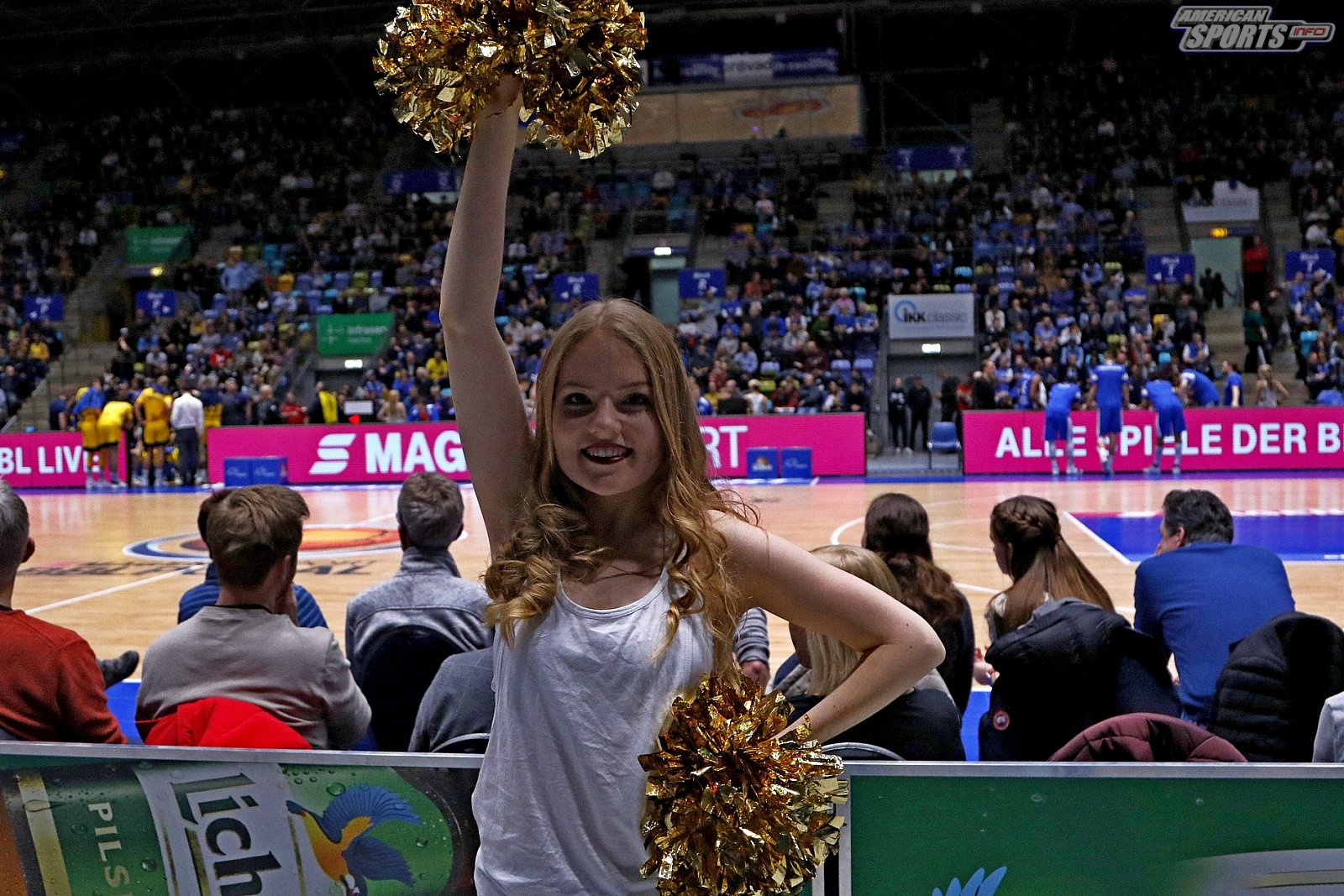 Das Frankfurt Skyliners Danceteam beim BBL Pokal Heimspiel gegen ALBA Berlin am 20.01.2019