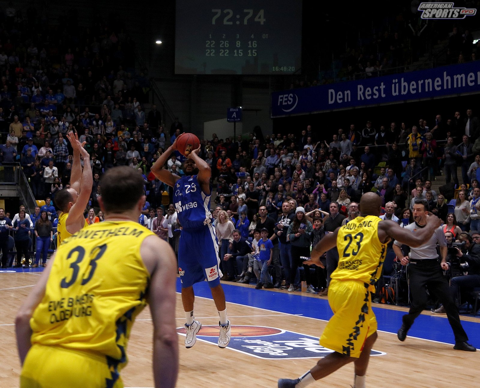 BBL: Fraport Skyliners Frankfurt vs EWE Baskets Oldenburg 75:74 27.01.2019