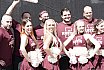 Die Pyromaniacs und die Flight Crew beim Heimspiel von Rhein Fire gegen Raiders Tirol am 10.08.2025